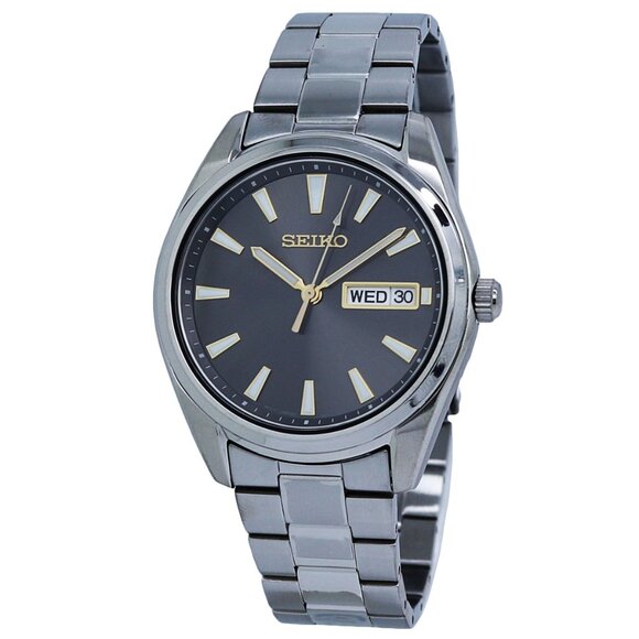Seiko Essentials Quartz Grey Dial Stainless Steel Men's Watch SUR343 - Picture 1 of 1